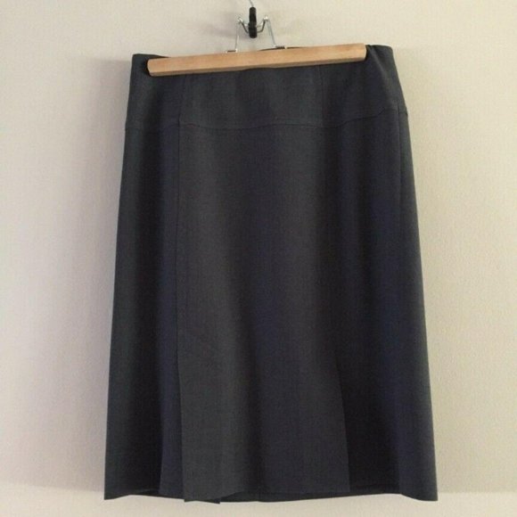 Anthropologie Elevenses Button Pencil Skirt Gray rockabilly pinup sexy wiggle 2 - Picture 4 of 4